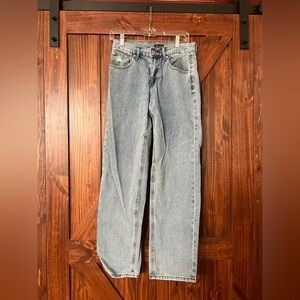 White Fox Boutique Blue low waisted Boot Cut Jeans